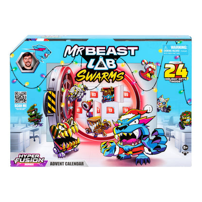MrBeast Hyper Fusion Adventskalender für die Festtage, öffne täglich EIN Türchen und entdecke 14 Exklusive Festliche Mini-Monster, 22 Festliche Sticker und 7 Festliche Fusions-Kapseln