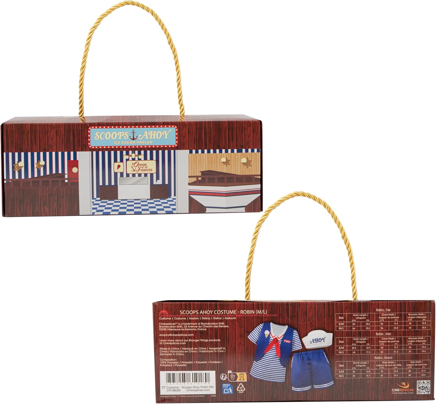 Cinereplicas Stranger Things - Costume Scoops Ahoy - Licence officielle