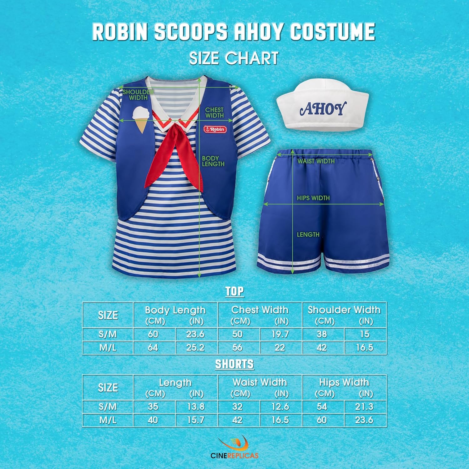Cinereplicas Stranger Things - Costume Scoops Ahoy - Licence officielle