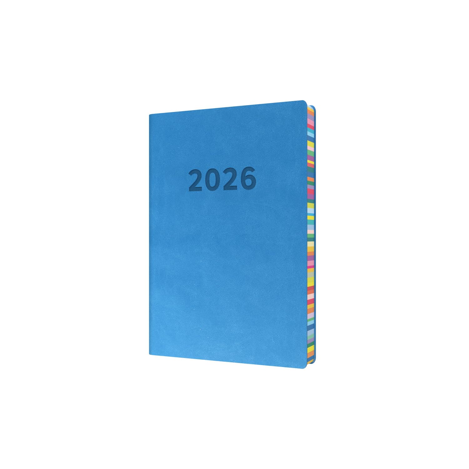 Collins - Edge Rainbow - 2026 12 Month Calendar Year Planner, Day-To-Page with 1/2 Hourly Appointments Diary, A5 Soft Cover - Blue (ED151.U57-26