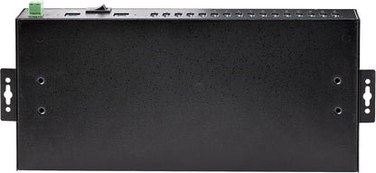 StarTech.com 16-Port Industrial USB 5Gbps Hub with Power Adapter, Metal, DIN/Surface/Rack Mountable, Dual-Host Hub/Switch