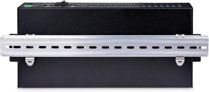 StarTech.com 16-Port Industrial USB 5Gbps Hub with Power Adapter, Metal, DIN/Surface/Rack Mountable, Dual-Host Hub/Switch
