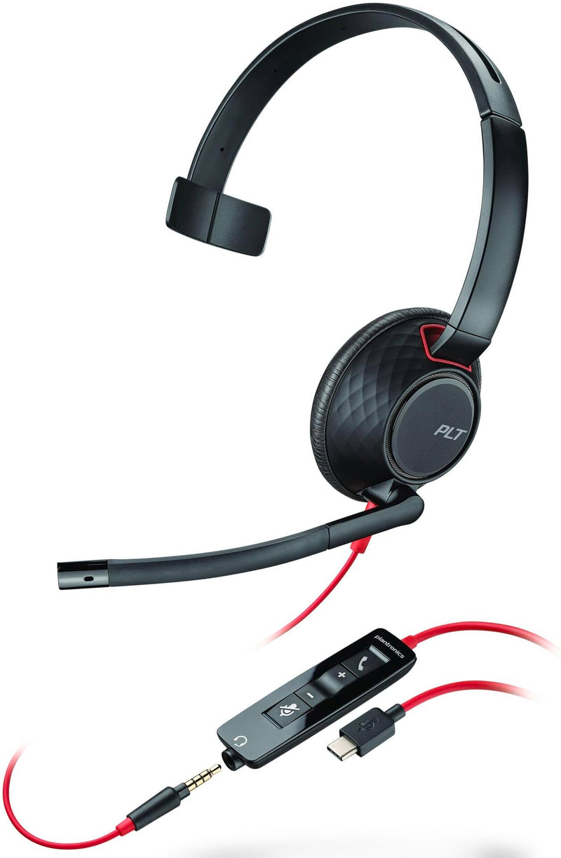 HP Poly Blackwire C5210 Mono USB-C/A & 3.5mm Headset