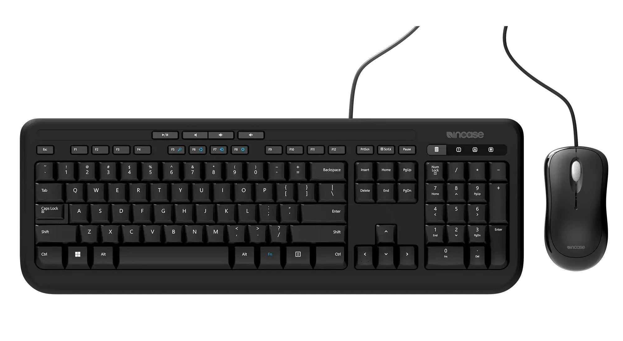 Incase Designed by Microsoft Wired Desktop 600 keyboard Mouse included Universal USB QWERTY German Black
