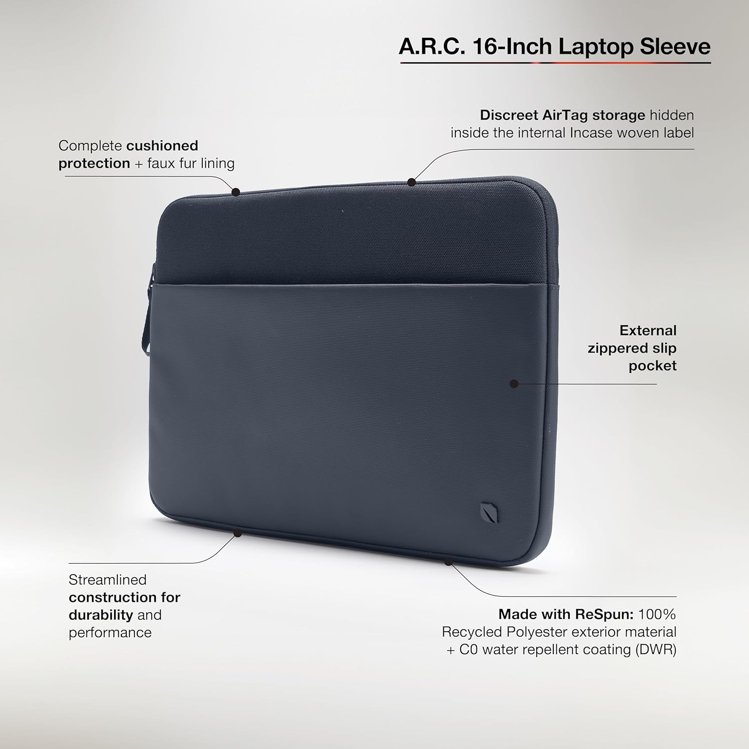 A.R.C. Sleeve For 16In Laptop Navy