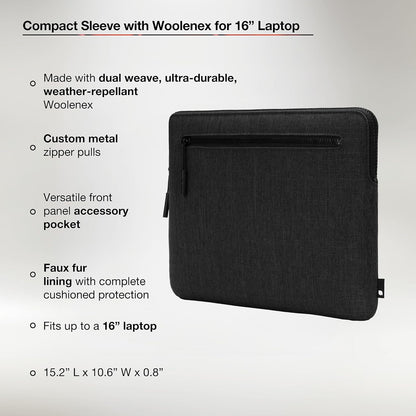 Compact Sleeve In Woolenex For Mb Pro 16In 2023 - Graphite