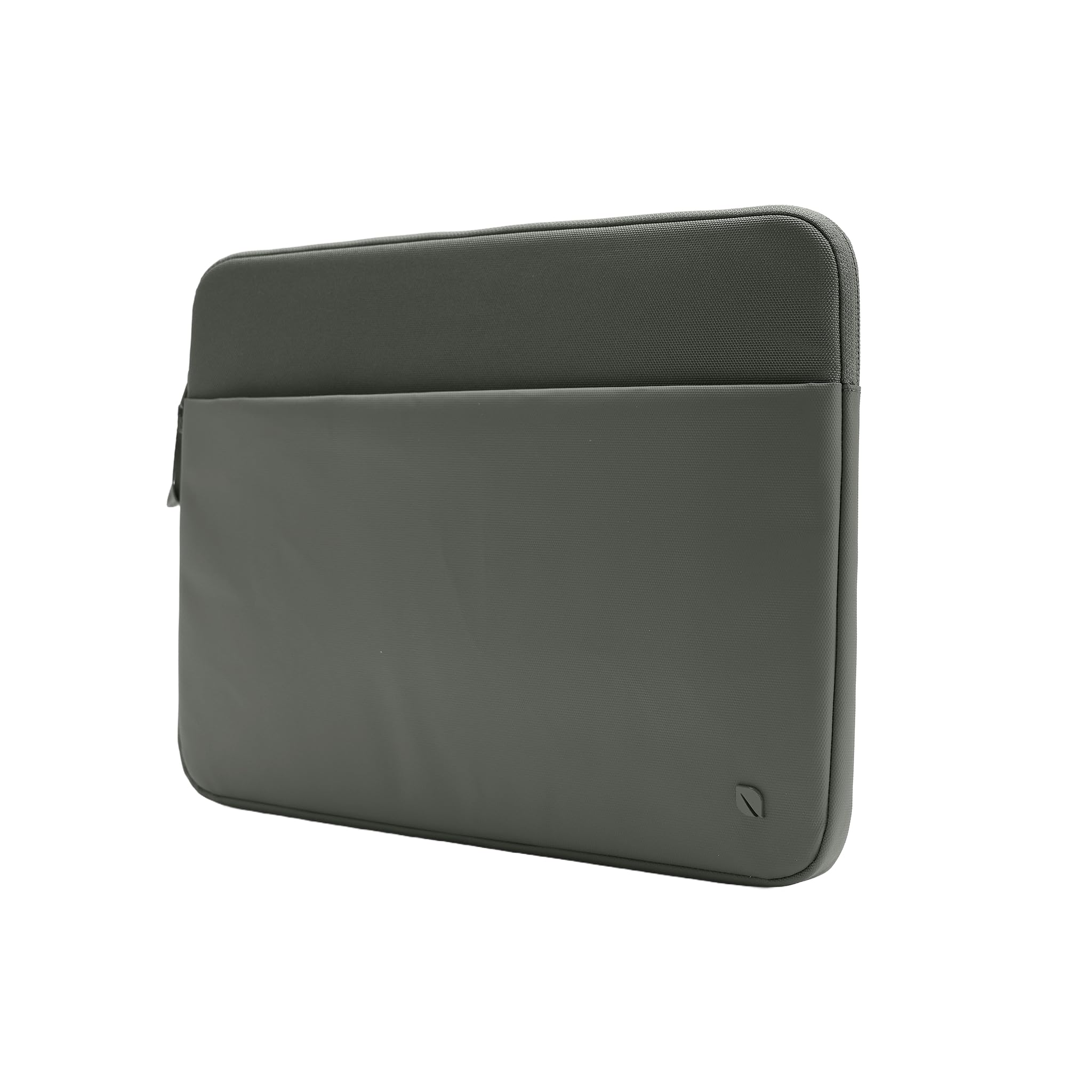 Incase A.R.C. Sleeve for 16-Inch Laptop/MacBook - Lightweight Faux Fur Lining, Recycled Polyester, Hidden AirTag Storage, Water-Repellent Cover, External Slip Pocket for Accessories - Smoked Ivy