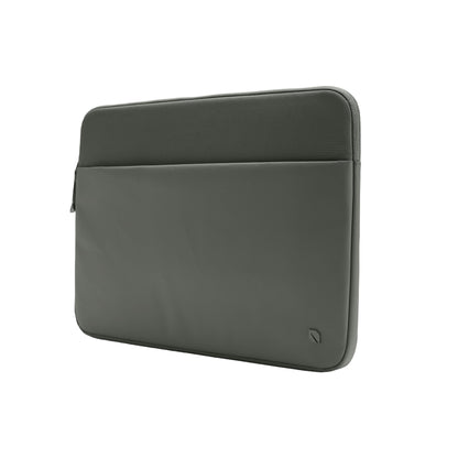Incase A.R.C. Sleeve for 16-Inch Laptop/MacBook - Lightweight Faux Fur Lining, Recycled Polyester, Hidden AirTag Storage, Water-Repellent Cover, External Slip Pocket for Accessories - Smoked Ivy