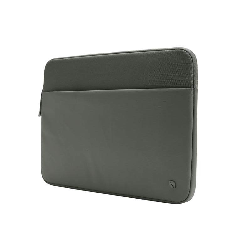 Incase A.R.C. Sleeve for 16-Inch Laptop/MacBook - Lightweight Faux Fur Lining, Recycled Polyester, Hidden AirTag Storage, Water-Repellent Cover, External Slip Pocket for Accessories - Smoked Ivy