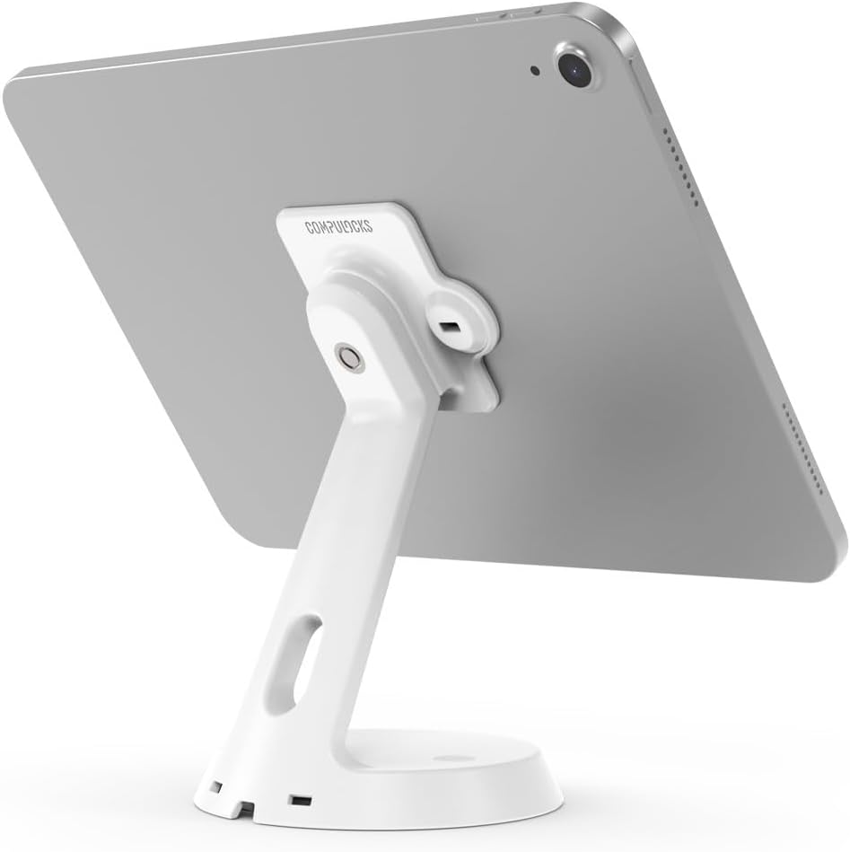 Compulocks GlideTab Universal Tablet Holder - Anti-Theft, Secure & Durable Aluminum Tablet Holder for Retail Shops, Cafes, Offices and Public Spaces - White