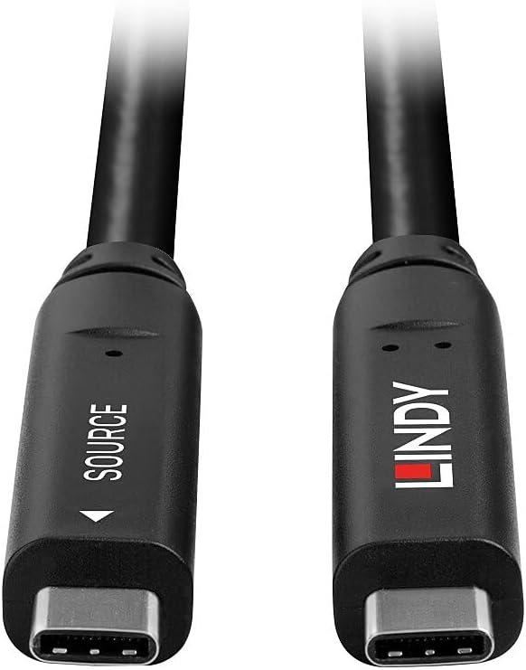 LINDY Type C USB 3.2 Gen 2 & DP 1.4 Hybrid Cable, 15m