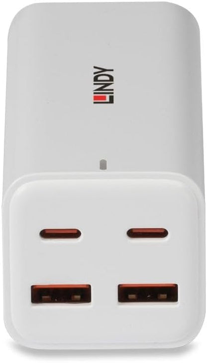 Lindy 100W 4-Port USB Type A & C GaN Charger