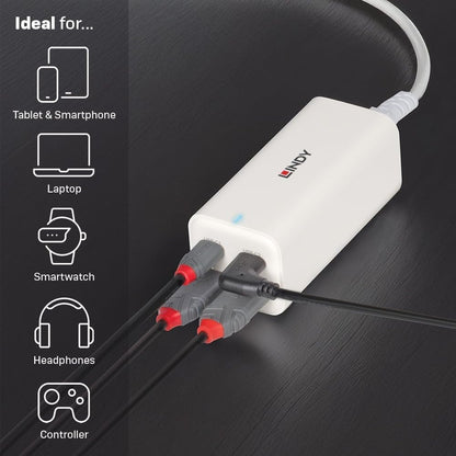 Lindy 100W 4-Port USB Type A & C GaN Charger