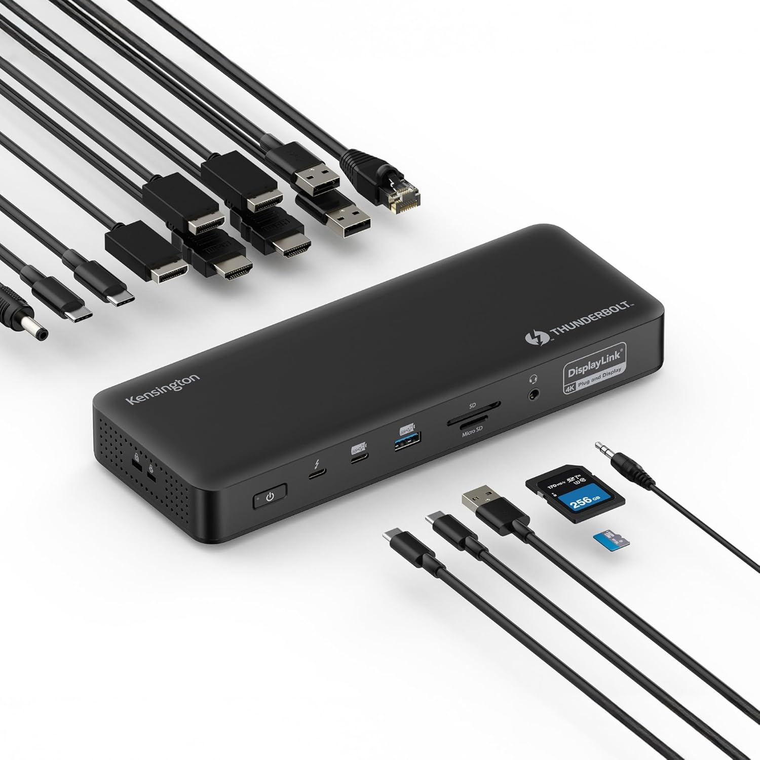 Kensington SD5920T EQ Thunderbolt 4 Quad 4K Hybrid Dock with DisplayLink Technology, SD & Micro SD Card Readers, 100W Power Charging, Ethernet & USB-A & USB-C 3.2 Ports (K35234EU