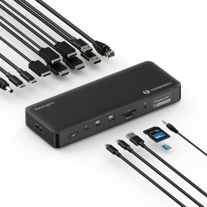 Kensington SD5920T EQ Thunderbolt 4 Quad 4K Hybrid Dock with DisplayLink Technology, SD & Micro SD Card Readers, 100W Power Charging, Ethernet & USB-A & USB-C 3.2 Ports (K35234EU