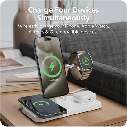 Hyper - Hyperjuice Qi2 4 In 1 Charging Stand - White