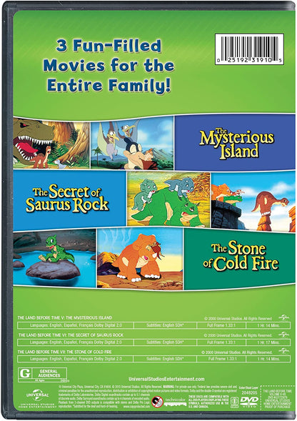 The Land Before Time V-VII 3-Movie Family Fun Pack The Mysterious Island / The Secret of Saurus Rock / The Stone of Cold Fire