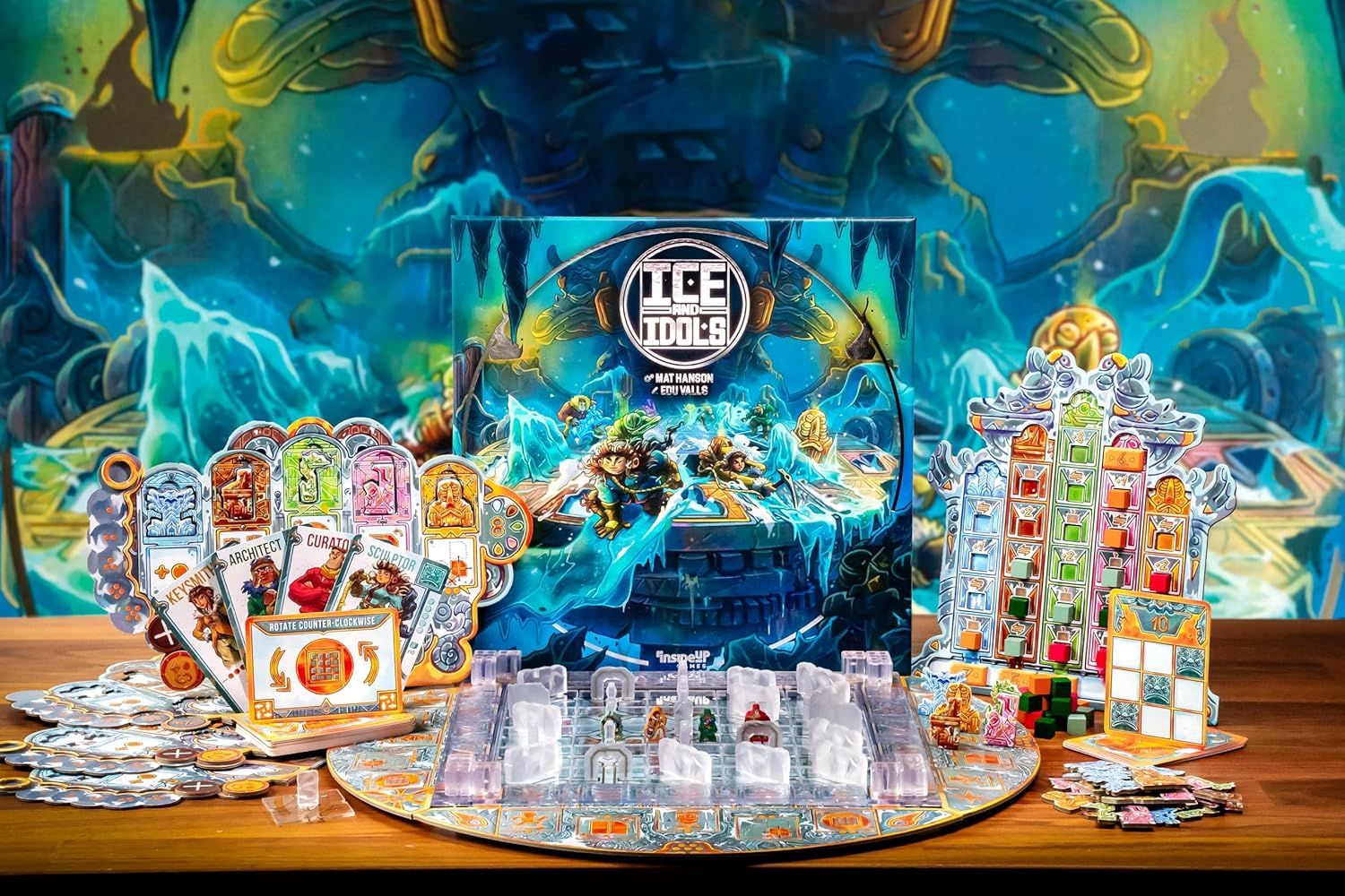 Inside Up Games Ice and Idols | Unique Pick Up and Deliver, Dynamic Board Manipulation, and Tactical Gameplay | for 2 to 4 Players | 45-60 Minute Playtime