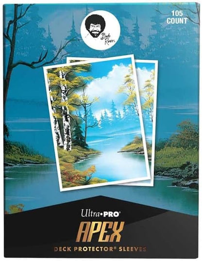 Ultra PRO - Bob Ross Lakeside Path 105ct APEX™ Deck Protector Sleeves, Bob Ross Collectibles, Art-Themed Card Sleeves, Trading Card Accessories, Vibrant Card Sleeves