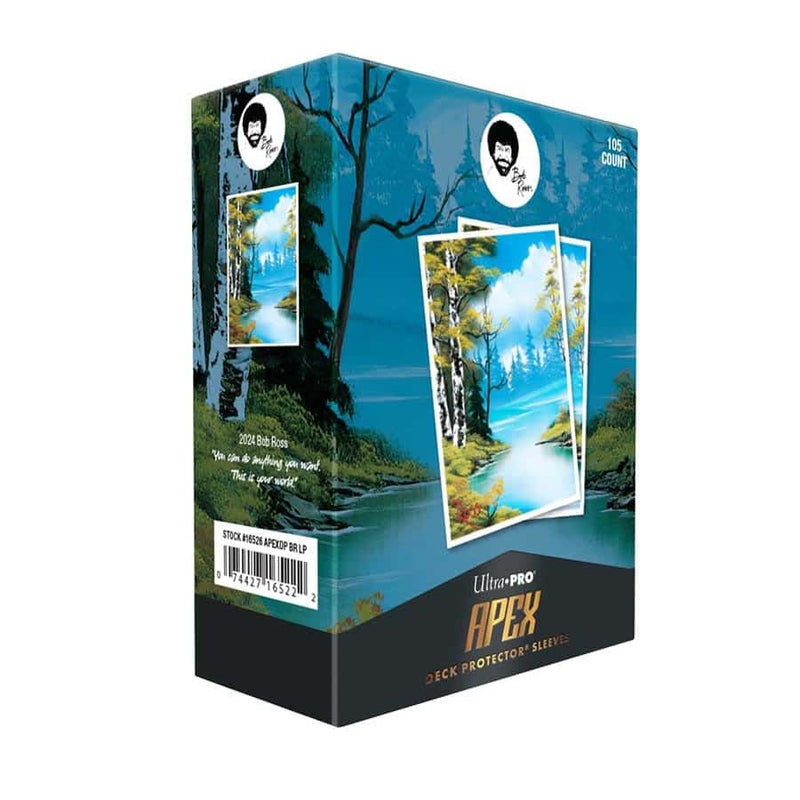 Ultra PRO - Bob Ross Lakeside Path 105ct APEX™ Deck Protector Sleeves, Bob Ross Collectibles, Art-Themed Card Sleeves, Trading Card Accessories, Vibrant Card Sleeves