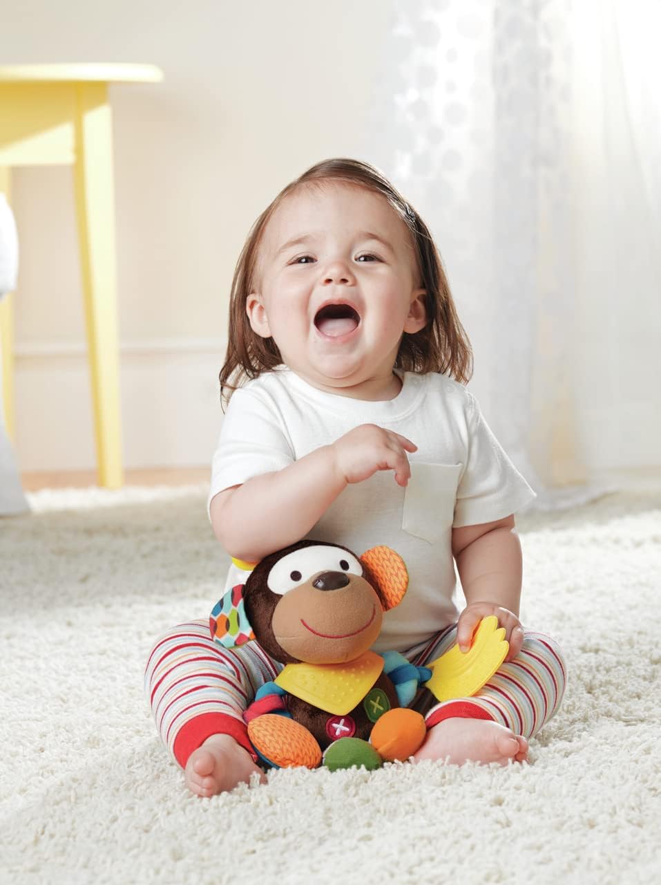 Skip Hop Bandana Buddies activiteitsspeelgoed, pluche dier voor baby's en kinderen, meerkleurig, aap