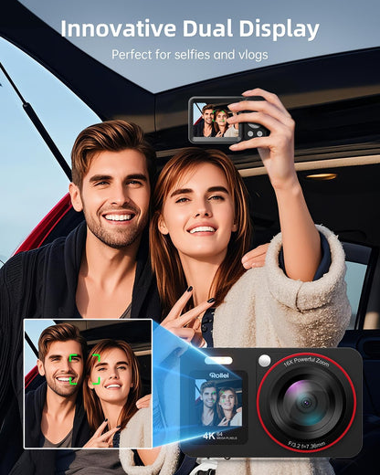 Rollei - Compactline Dual Screen Digital Camera - 64 Mp - 4K