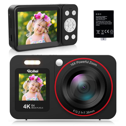 Rollei - Compactline Dual Screen Digital Camera - 64 Mp - 4K