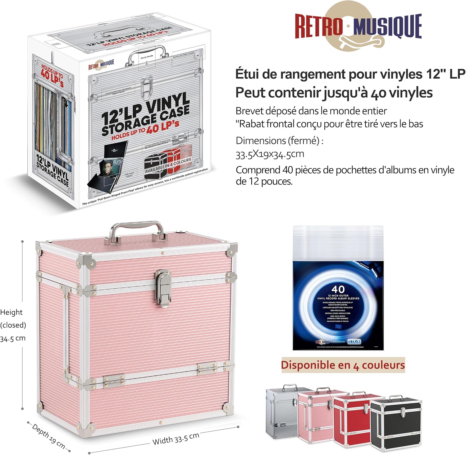 12A Aluminium Lp Vinyl Storage Case Holds Up To 40 12 Lps