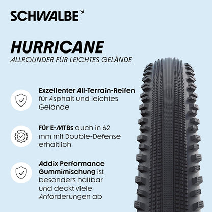 Schwalbe Hurricane Performance DD Drahtreifen // 50-584 (27,5x2,0') GreenGuard