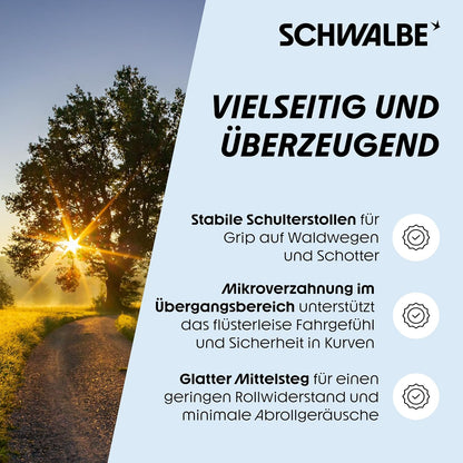 Schwalbe Fahrradreifen Hurricane – Allrounder Reifen – All Terrain Reifen für MTB, Trekking Rad & e Bike - Wired Typ – ADDIX Performance