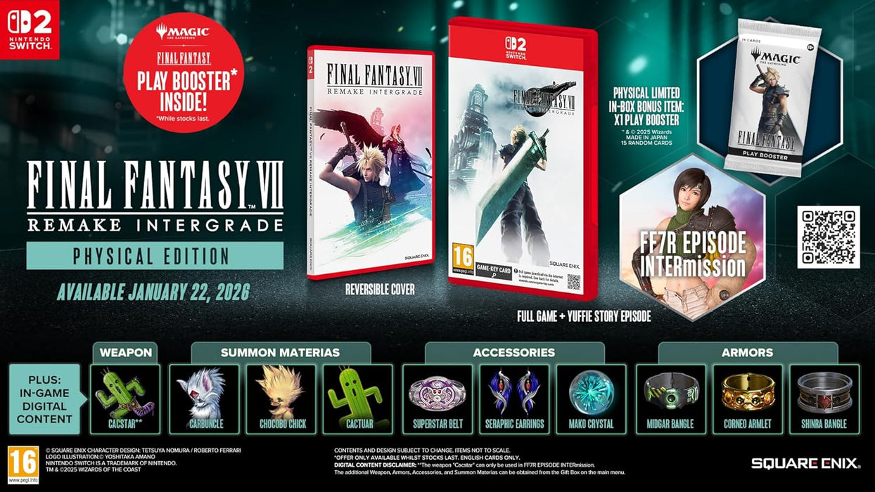 Final Fantasy VII Remake Intergrade (includes - Magic: The Gathering Final Fantasy Play Booster) (Nintendo Switch 2)