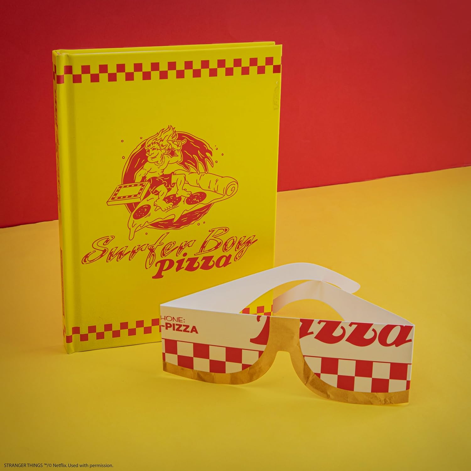 Cinereplicas Stranger Things - Surfer Boy Pizza Quaderno con copertina rigida - 14,5 * 21cm 160p - Licenza ufficiale
