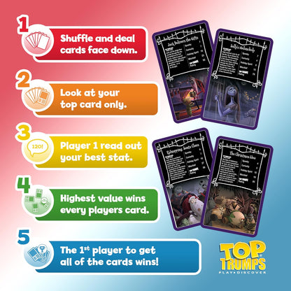 Top Trumps Nightmare Before Christmas Educational travel game Play with friends Travel Companion makes a great gift for ages 6 plus