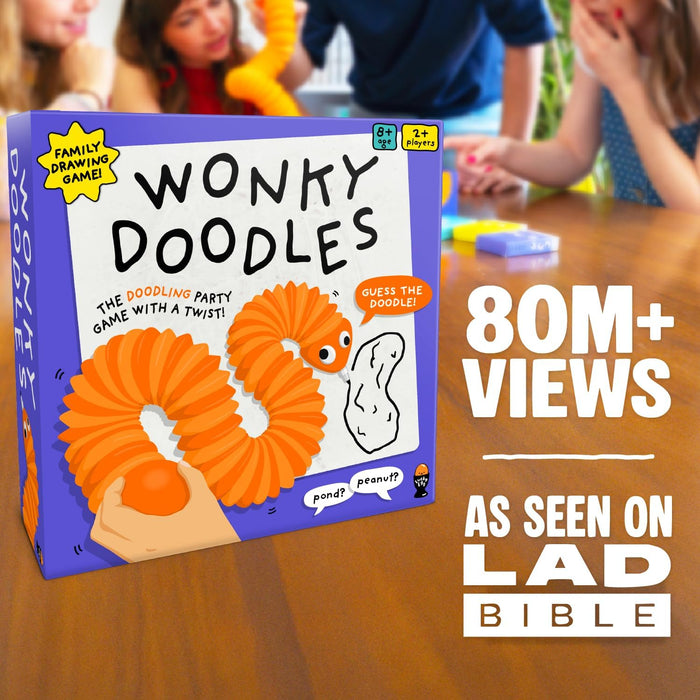 Lucky Egg Wonky Doodles – Hilarious Drawing Games for Family Game Night & Parties – Family Board Games for Adults with Wonky Doodler, 150 Word Cards & Whiteboard – Fun Game for Groups Ages 8+