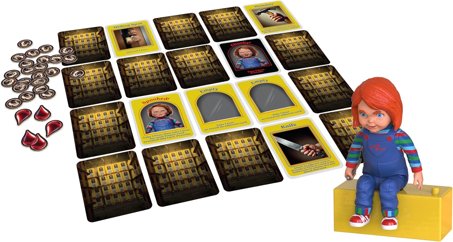 Goliath – CHUCKY – English Edition - Horror Board Game for Ages 14+ – 1 to 5 Players – 15 Min – Cooperative Game for Family or Friends – Attack Chucky or Fail – Includes Electronic Doll