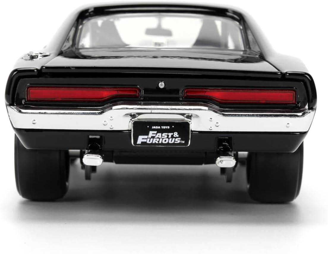 Jada Toys Fast & Furious 9 Dom's 1970 Dodge Charger, Tuning-Modell im Maßstab 1:24, zu öffnenden Türen, Freilauf, Motorhaube und Kofferraum, schwarz