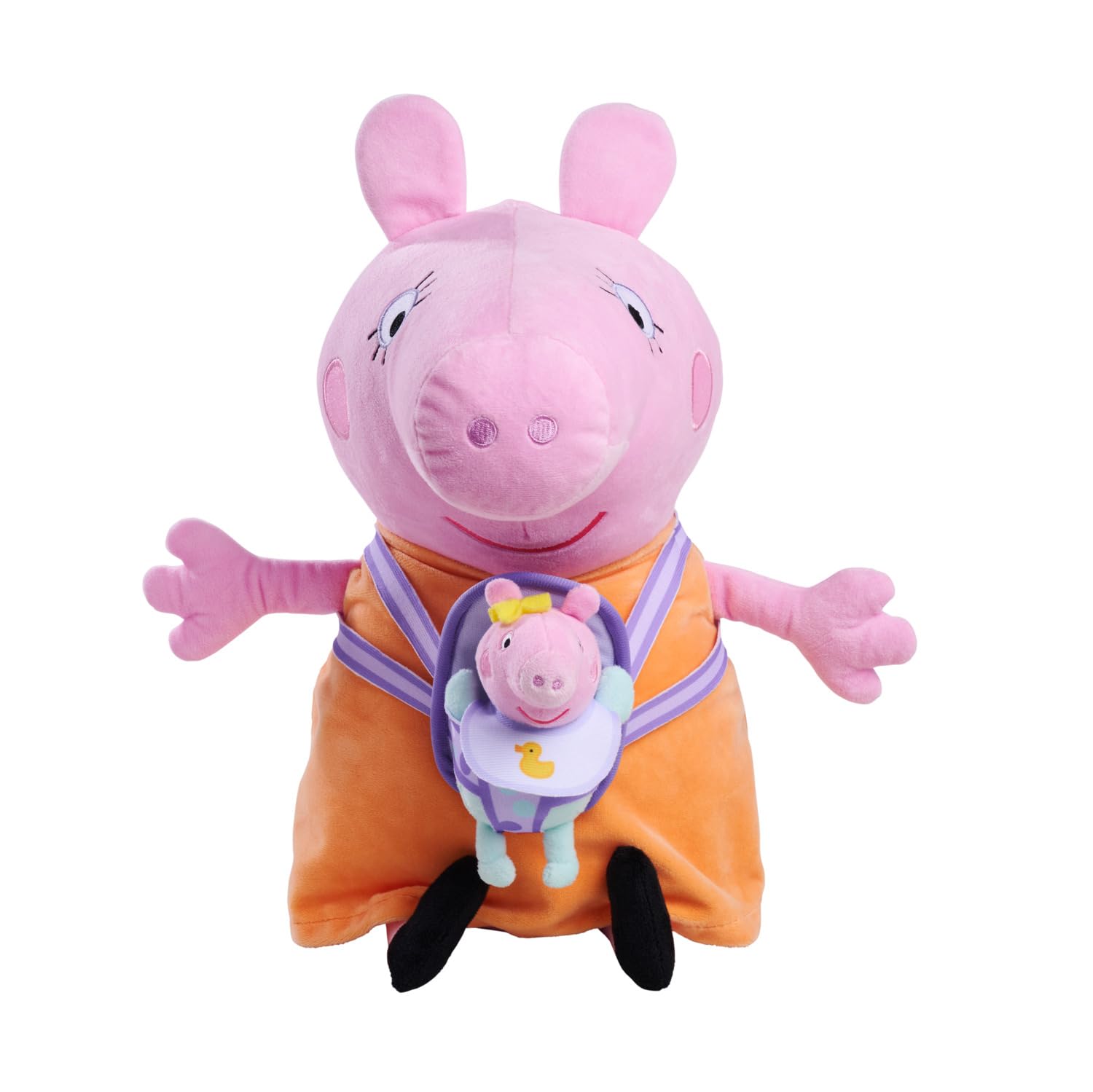 Simba Official PEPPA PIG, MUMMY PIG + EVIE plush soft toy for kids, fan favourite gift