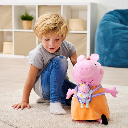 Simba Official PEPPA PIG, MUMMY PIG + EVIE plush soft toy for kids, fan favourite gift