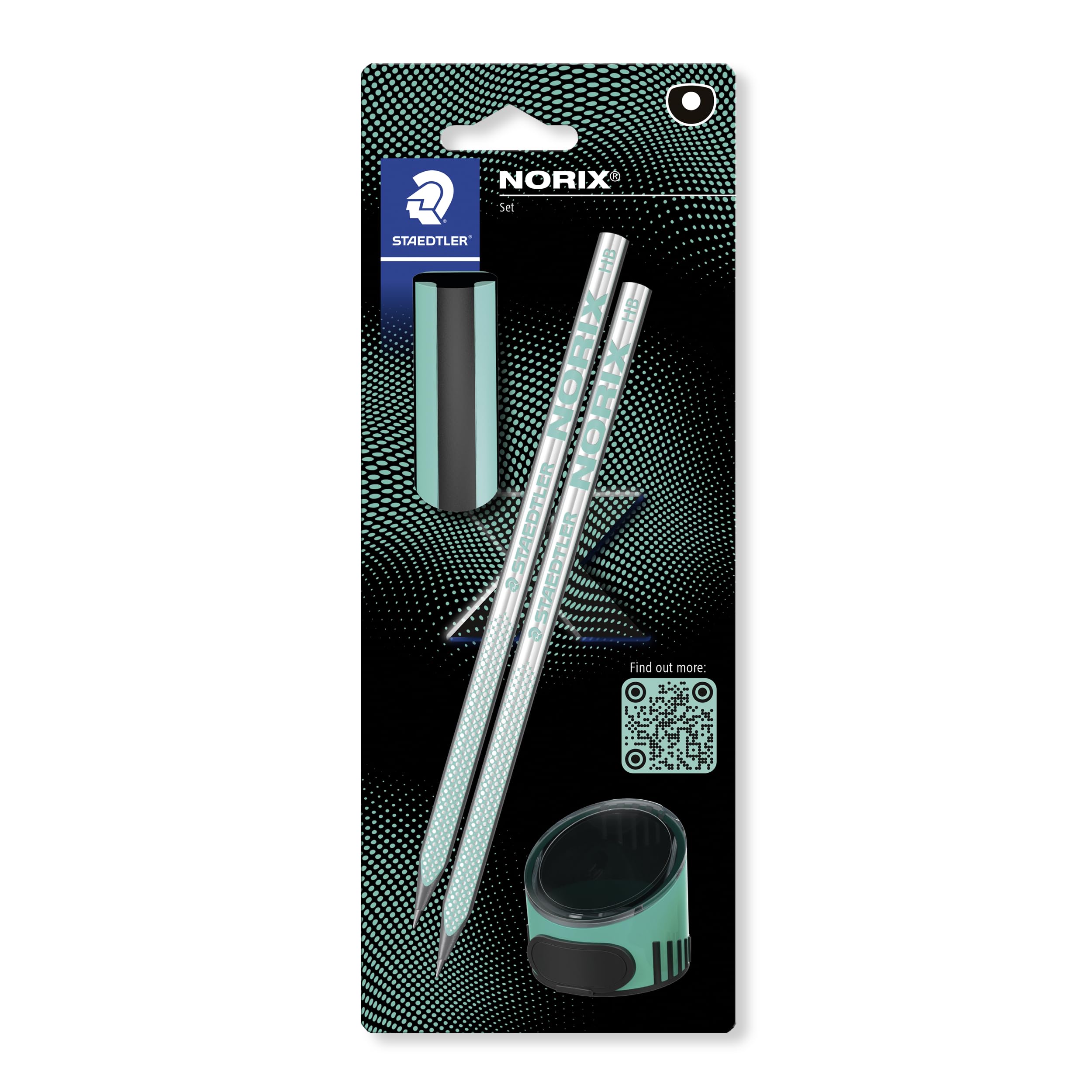 Staedtler - Norix Pencil Set,  2 Pencils, Eraser And Sharpener - Green (181 Sbk2-2)