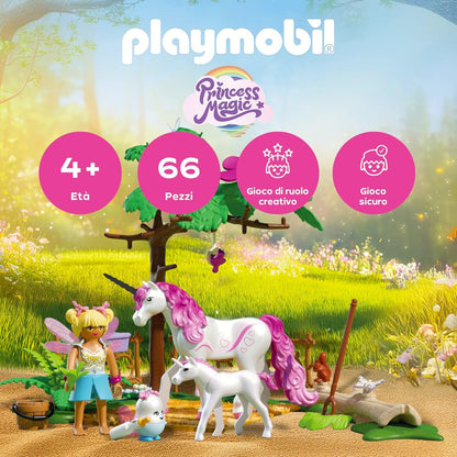 Playmobil - Collectible Unicorn: Sky Rose With Fairy (71841)