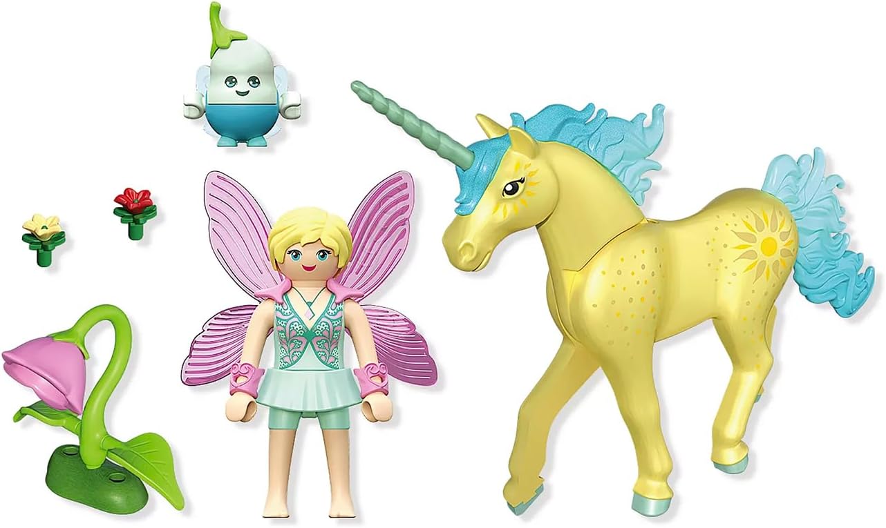 Playmobil Fantasy & Magic Excursión de las hadas | 2 hadas, familia de unicornios y Joyling con cueva de piedras preciosas | Fomenta la creatividad | Juguete para niños a partir de 4 años | 72067