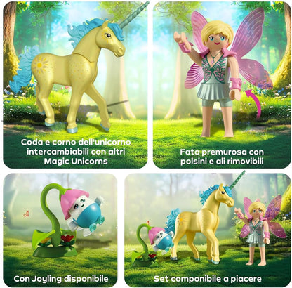 Playmobil Fantasy & Magic Excursión de las hadas | 2 hadas, familia de unicornios y Joyling con cueva de piedras preciosas | Fomenta la creatividad | Juguete para niños a partir de 4 años | 72067