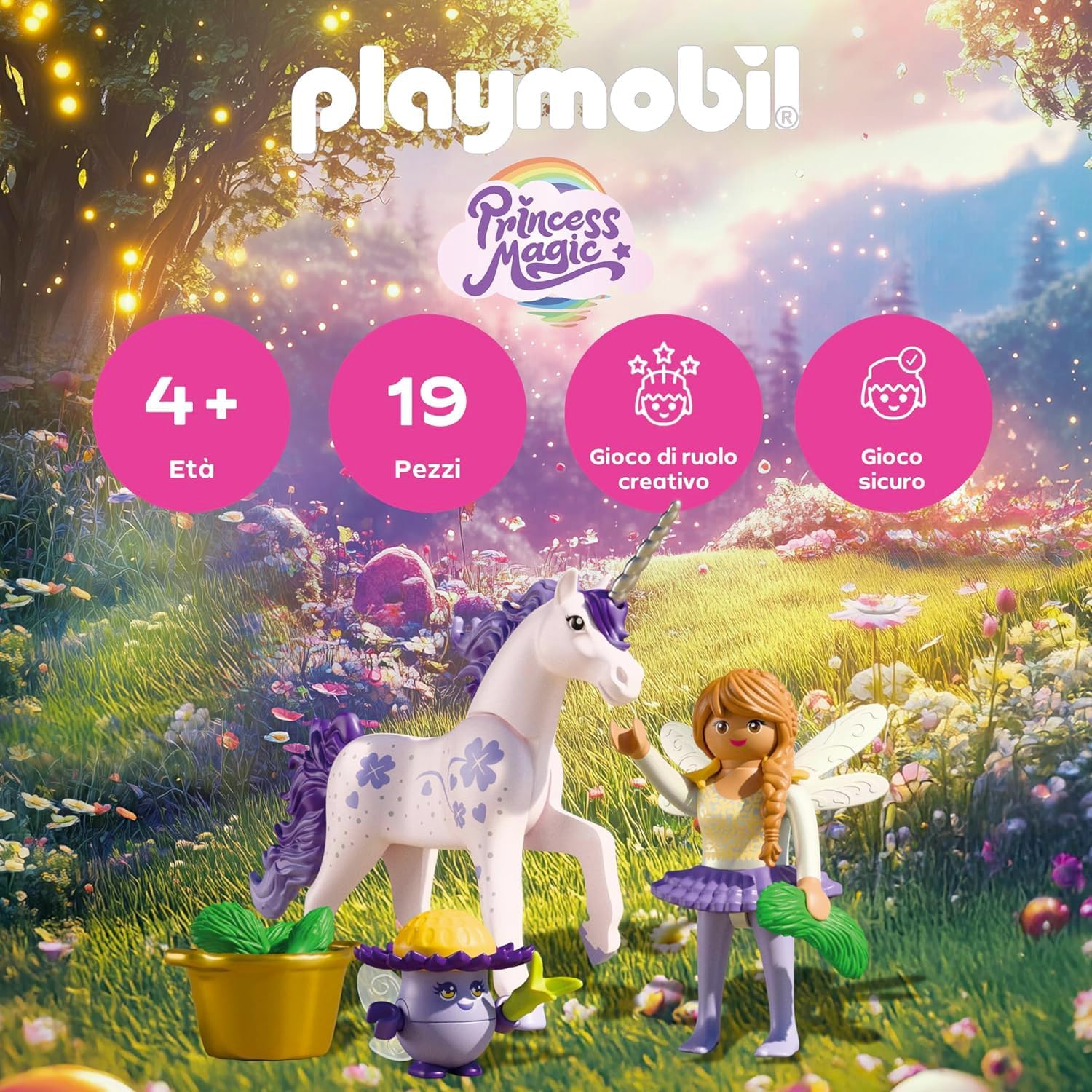Playmobil - Collectible Unicorn: Lucky Lavender With Fairy (71843)