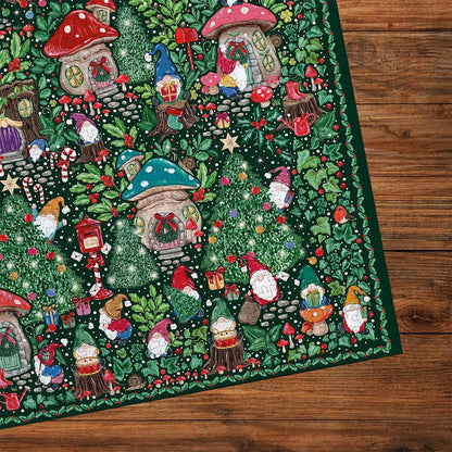 Gibsons Christmas Village 1000 Piece Jigsaw Puzzle for Adults The Art File Collection Festive Gnomes Colourful Forest Scene Premium Gift 100% Recycled Board Sustainable & Beautiful Artwork
