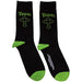 Ankle Socks # Unisex Black # Green Cross