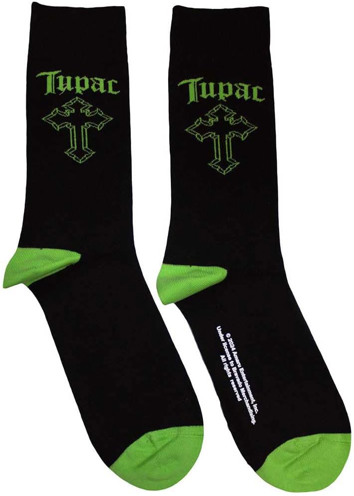 Ankle Socks # Unisex Black # Green Cross