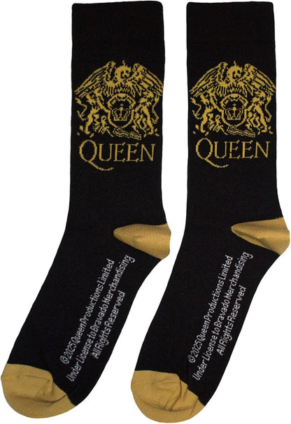 Ankle Socks # Uk Size 6 - 11 Unisex Black # Gold Crest