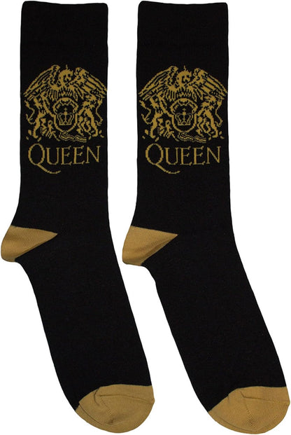 Ankle Socks # Uk Size 6 - 11 Unisex Black # Gold Crest