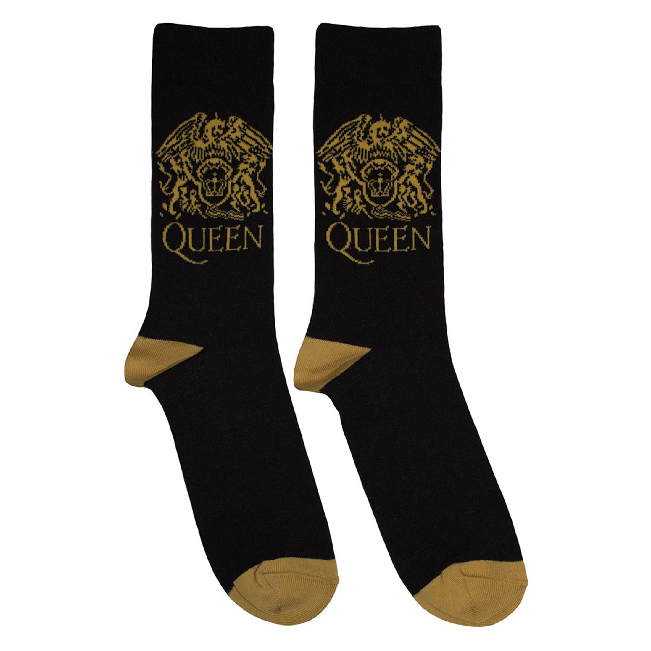 Ankle Socks # Uk Size 6 - 11 Unisex Black # Gold Crest