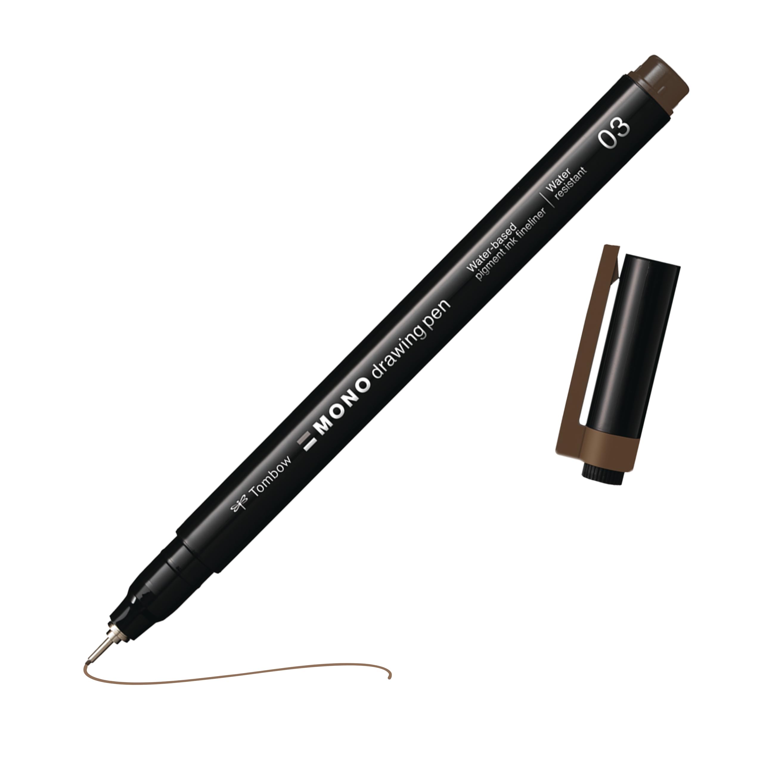 Tombow Fineliner Mono Drawing Pen 03, Brown